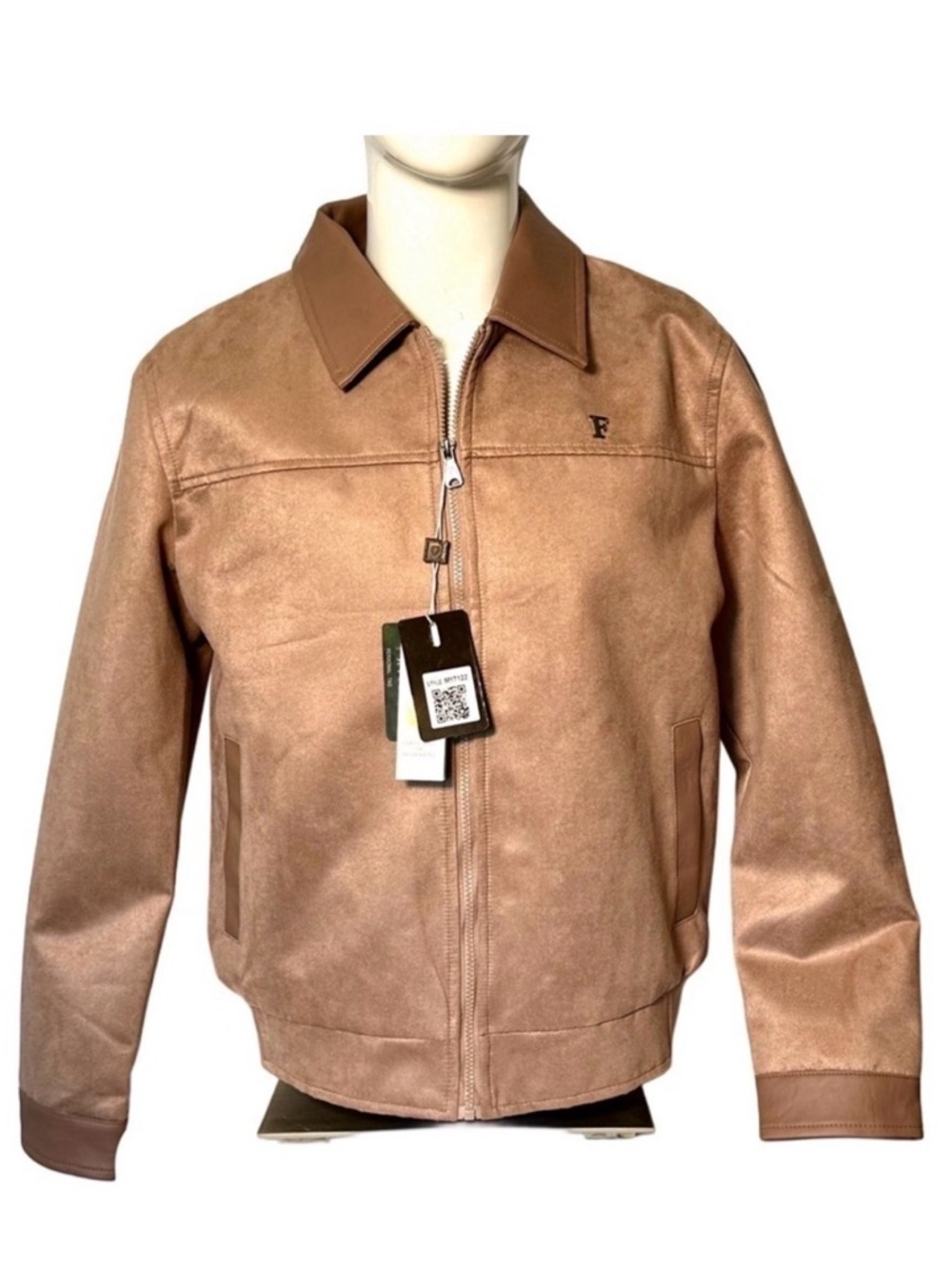 FERRARI F COLLECTIONS NWT men’s tan leather and suede authentic certification